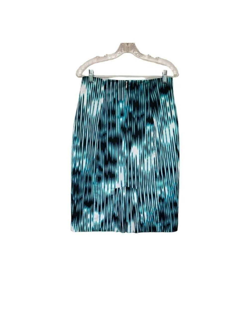 Worthington Black White Teal Pencil Skirt Size 10